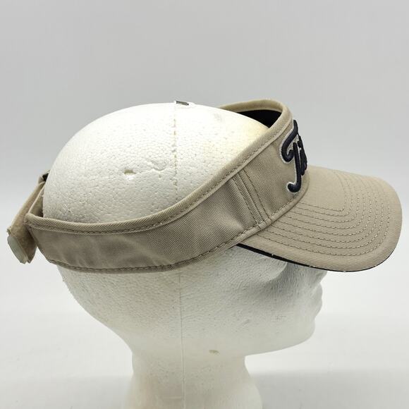Titleist Low Profile Golf Sun Visor Mens OSFA Tan Blue Adjustable Pro V1 Hat Lid - Picture 2 of 8